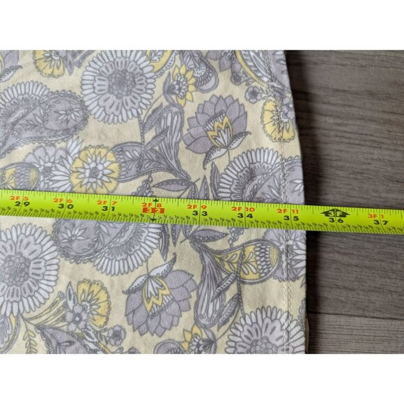 secret Treasures Womens Floral Lace Trim Nightgown Size L Yellow & Gray - Picture 7 of 8